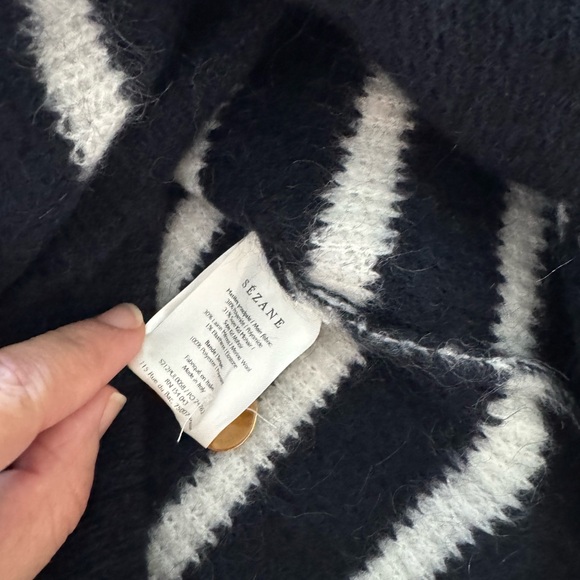 NWT Sezane Trudy sweater size S ecru/navy - Picture 6 of 6
